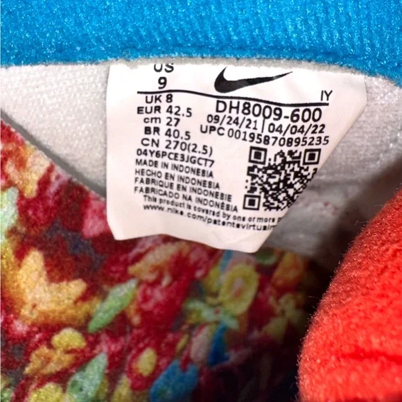 Nike Dunk Low x LeBron James Fruity Pebbles Shoes Size 9 Red And White Sneakers